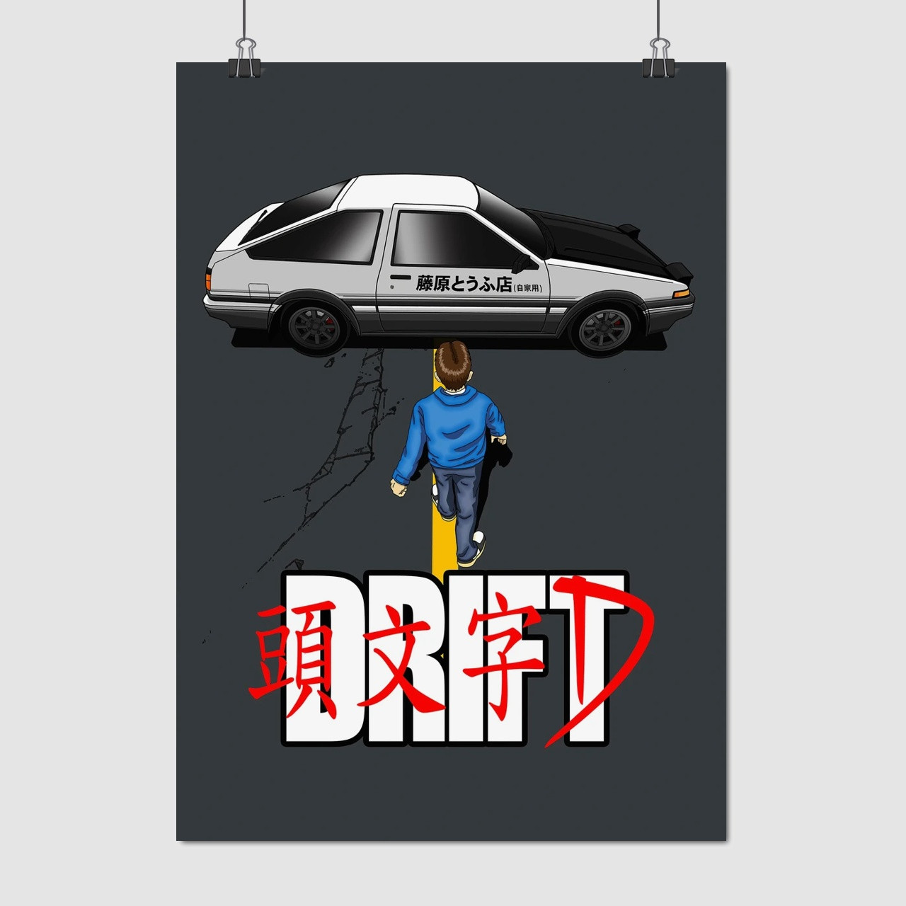 Плакат "Ініціал «Ді», аніме, Initial D", 60×43см