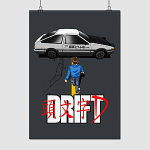 Плакат "Ініціал «Ді», аніме, Initial D", 60×43см