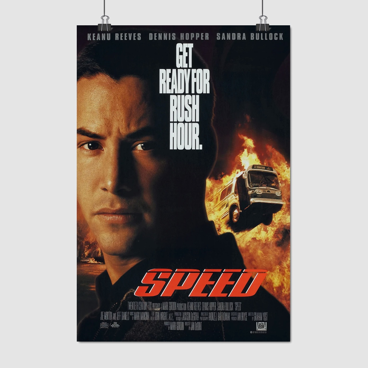 Плакат "Швидкість, Кіану Рівз, Speed (1994)", 60×41см