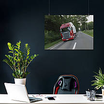 Плакат "Фура на трасі в лісі, Scania", 43×60см, фото 3