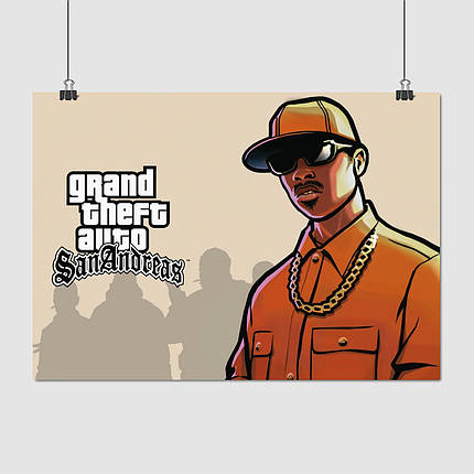 Плакат "ГТА, Значна автокрадіжка, Оу Джи Лок, Grand Thief Auto, GTA San Andreas", 43×60см, фото 1