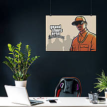 Плакат "ГТА, Значна автокрадіжка, Оу Джи Лок, Grand Thief Auto, GTA San Andreas", 43×60см, фото 3