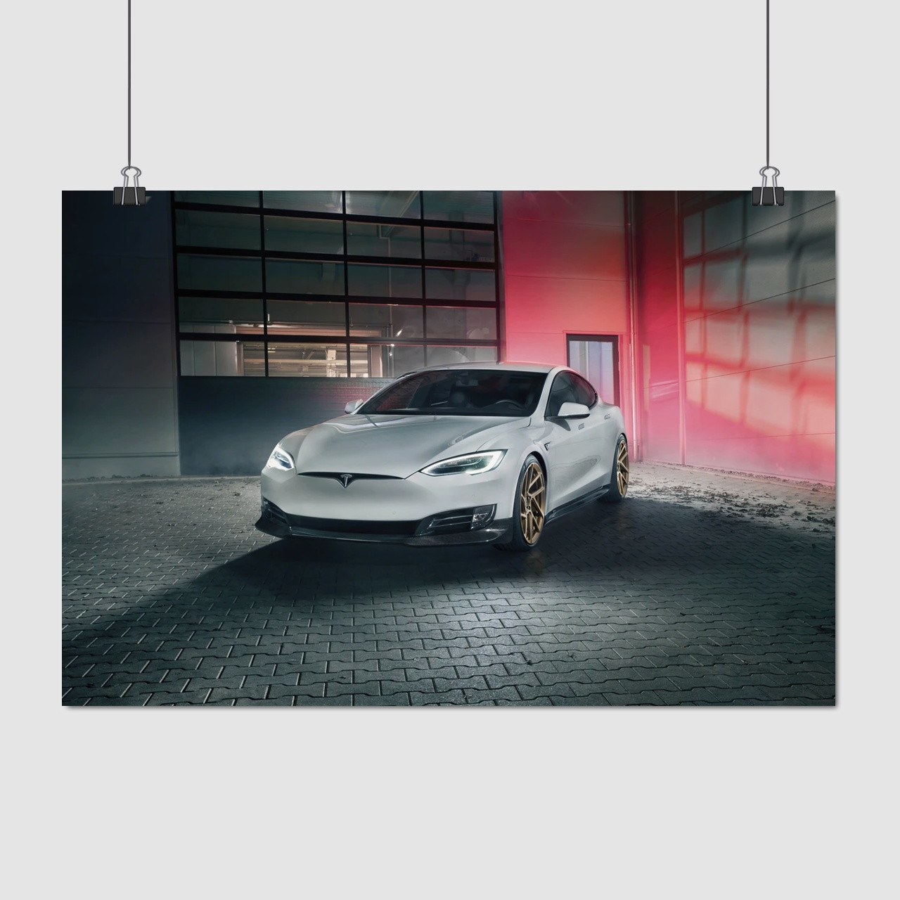 Плакат "Тесла, Tesla, Model S", 40×60см