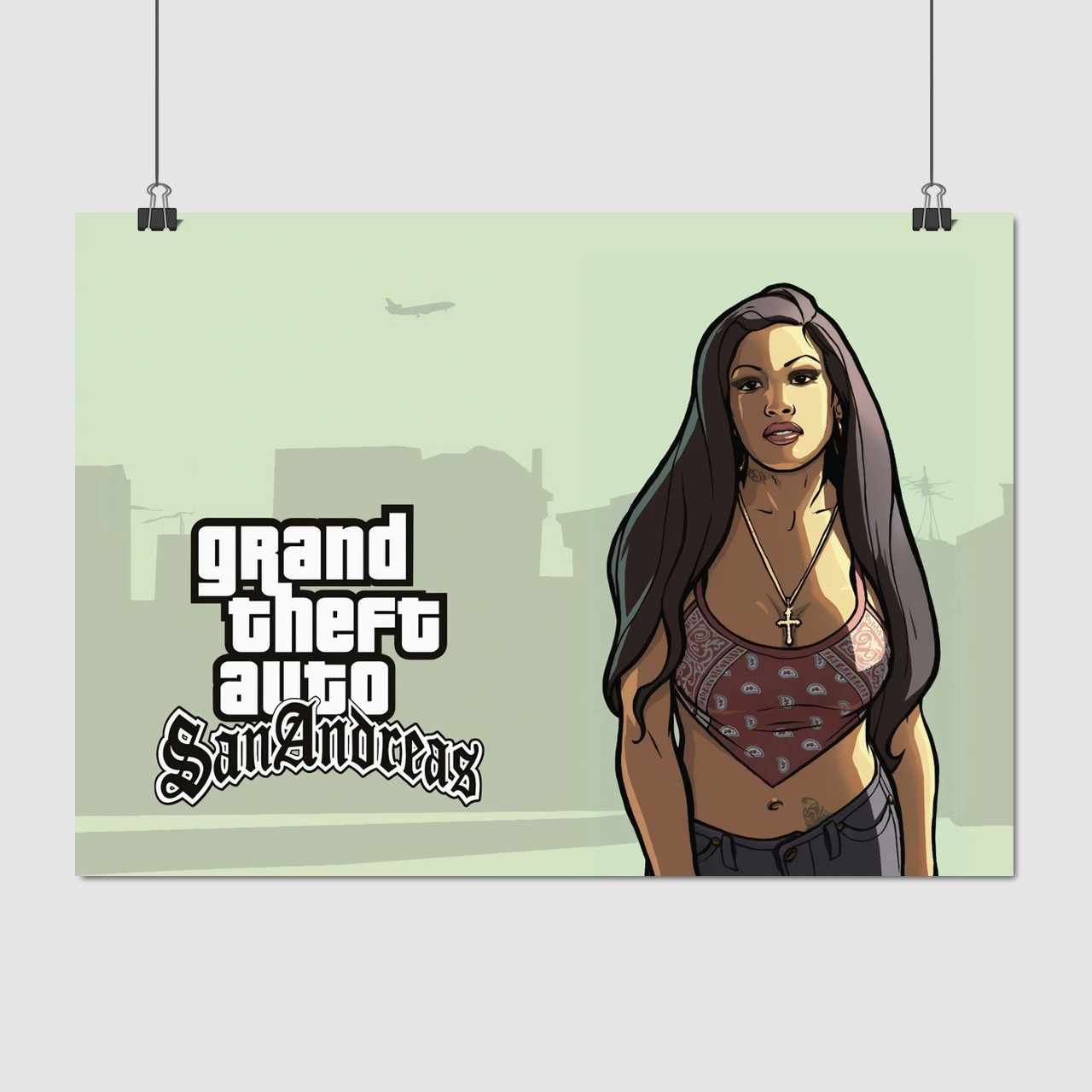 Плакат "ГТА, Значна автокрадіжка, Каталіна, Grand Thief Auto, GTA San Andreas", 43×60см