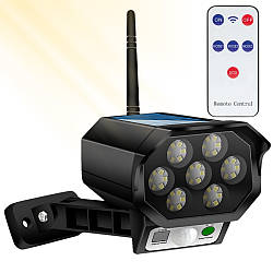 Вуличний ліхтар із сонячною панеллю і пультом 42LED, 1200мАг, BK-36 / Світлодіодний муляж камери відеоспостереження