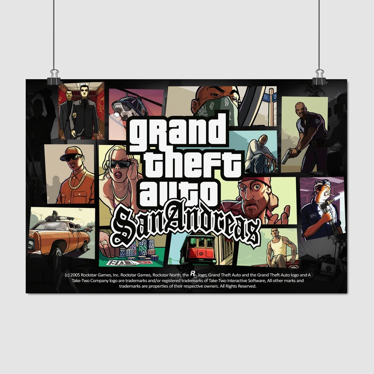 Плакат "ГТА, Значна автокрадіжка, Grand Thief Auto, GTA San Andreas", 40×60см