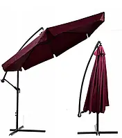 Парасоля садова кутова з нахилом Avko Garden AGU2014 бордовий 3м + чохол