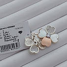 Великі сережки срібло з золотом і білим перламутром Клевер, фото 2