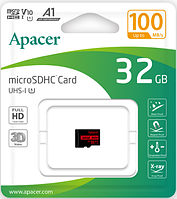 Карта пам`яті 32Gb Micro-SDHC (UHS-1) Apacer class 10 V10 A1 R100MB/s №0935