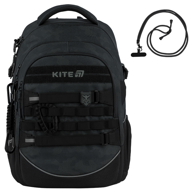 Рюкзак Kite Education teens K25-727L-1   L(145 — 175 см)  44x30x21  чорний, принт