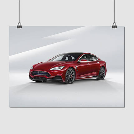 Плакат "Тесла, Tesla, Model S", 43×60см, фото 1
