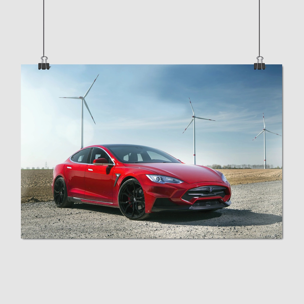 Плакат "Тесла, Tesla, Model S", 40×60см