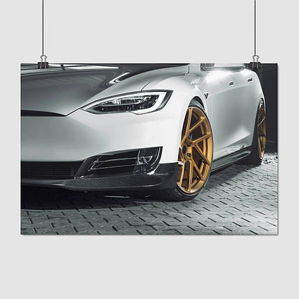 Плакат "Тесла, Tesla, Model S", 40×60см, фото 1