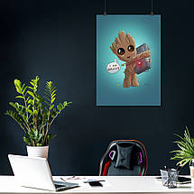 Плакат "Малюк Грут з касетою, Groot", 60×43см, фото 4