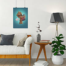 Плакат "Малюк Грут з касетою, Groot", 60×43см, фото 5