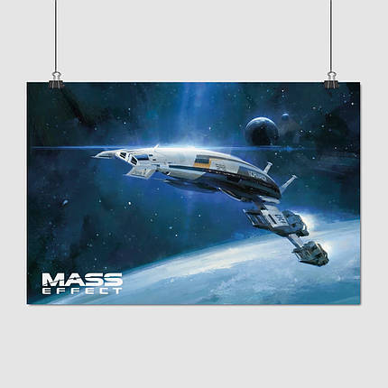 Плакат "Ефект маси, Нормандія, Mass Effect, Normandy", 40×60см, фото 1