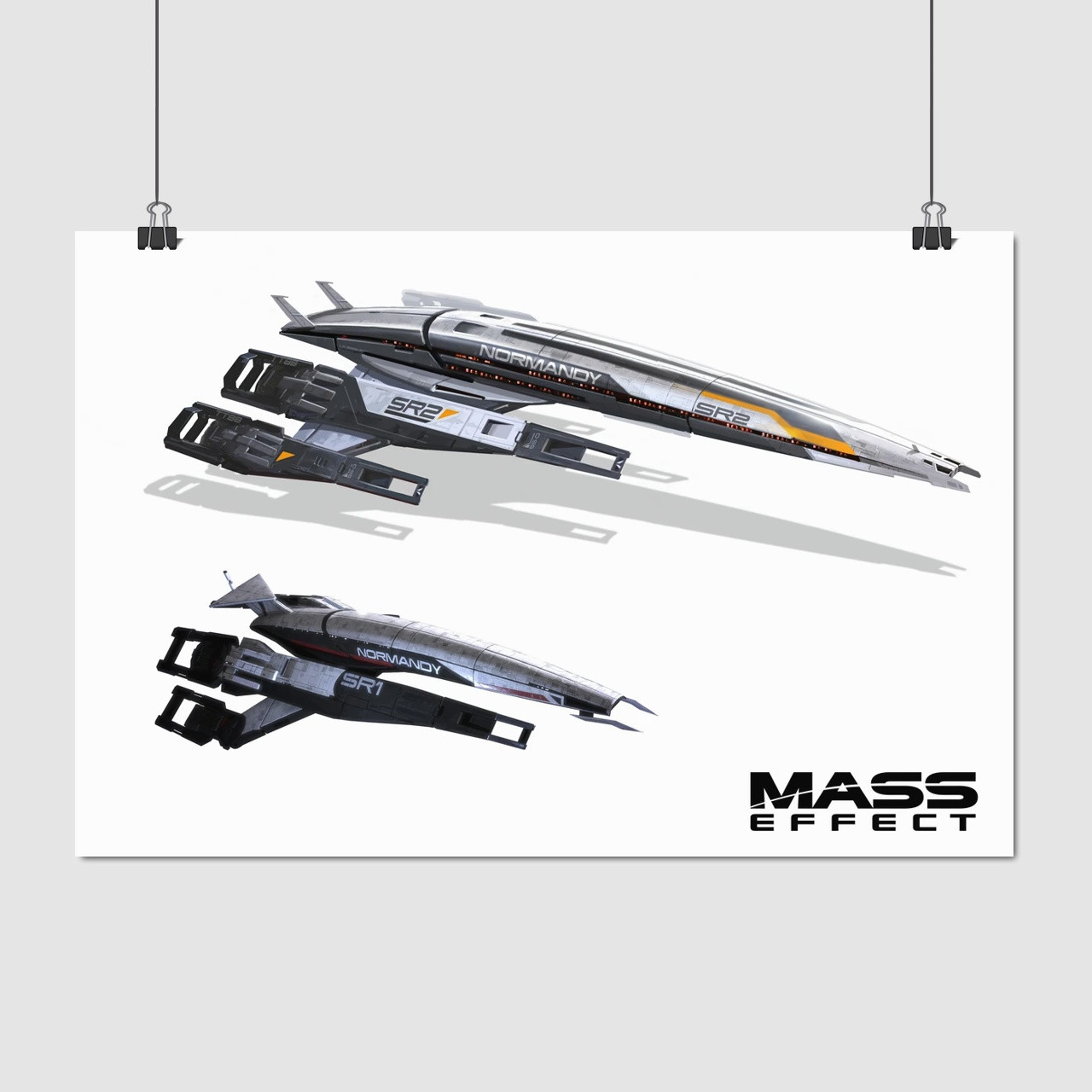 Плакат "Ефект маси, Нормандія, Mass Effect, Normandy", 40×60см