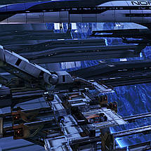 Плакат "Ефект маси, Нормандія влітає у Цитадель, Mass Effect, Normandy", 40×60см, фото 2