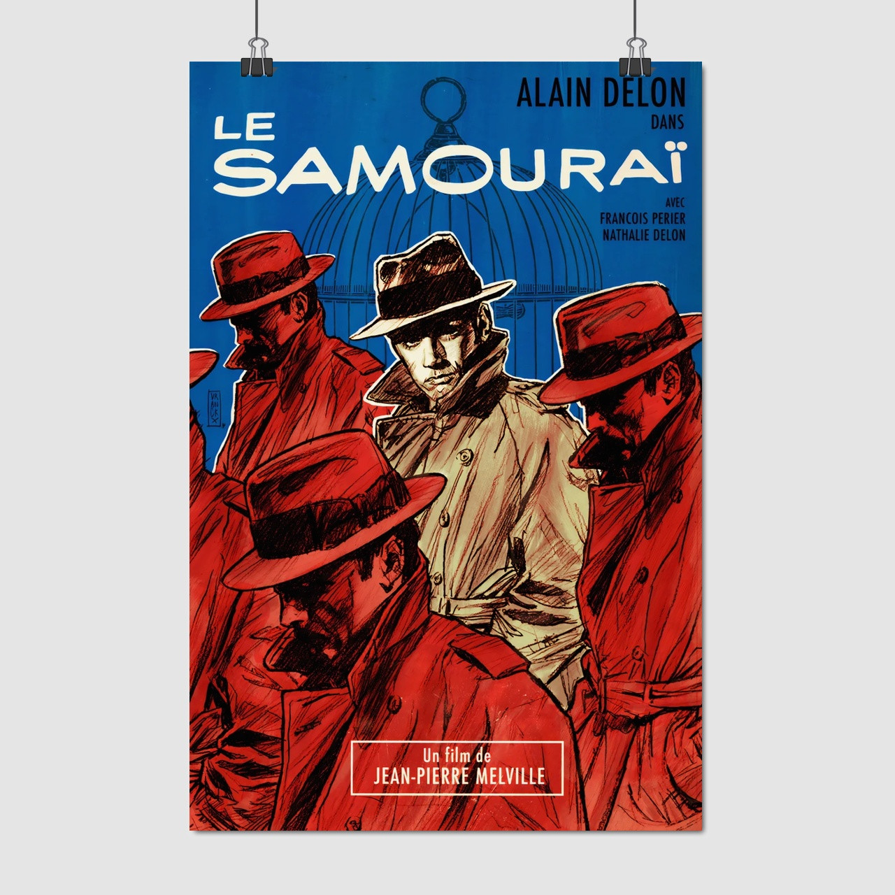 Плакат "Самурай, Ален Делон, Le Samouraï (1967)", 60×40см