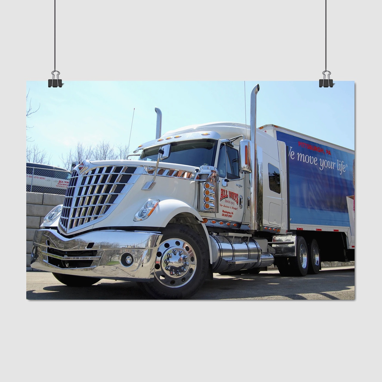 Плакат "Трак, тягач, International LoneStar", 40×60см