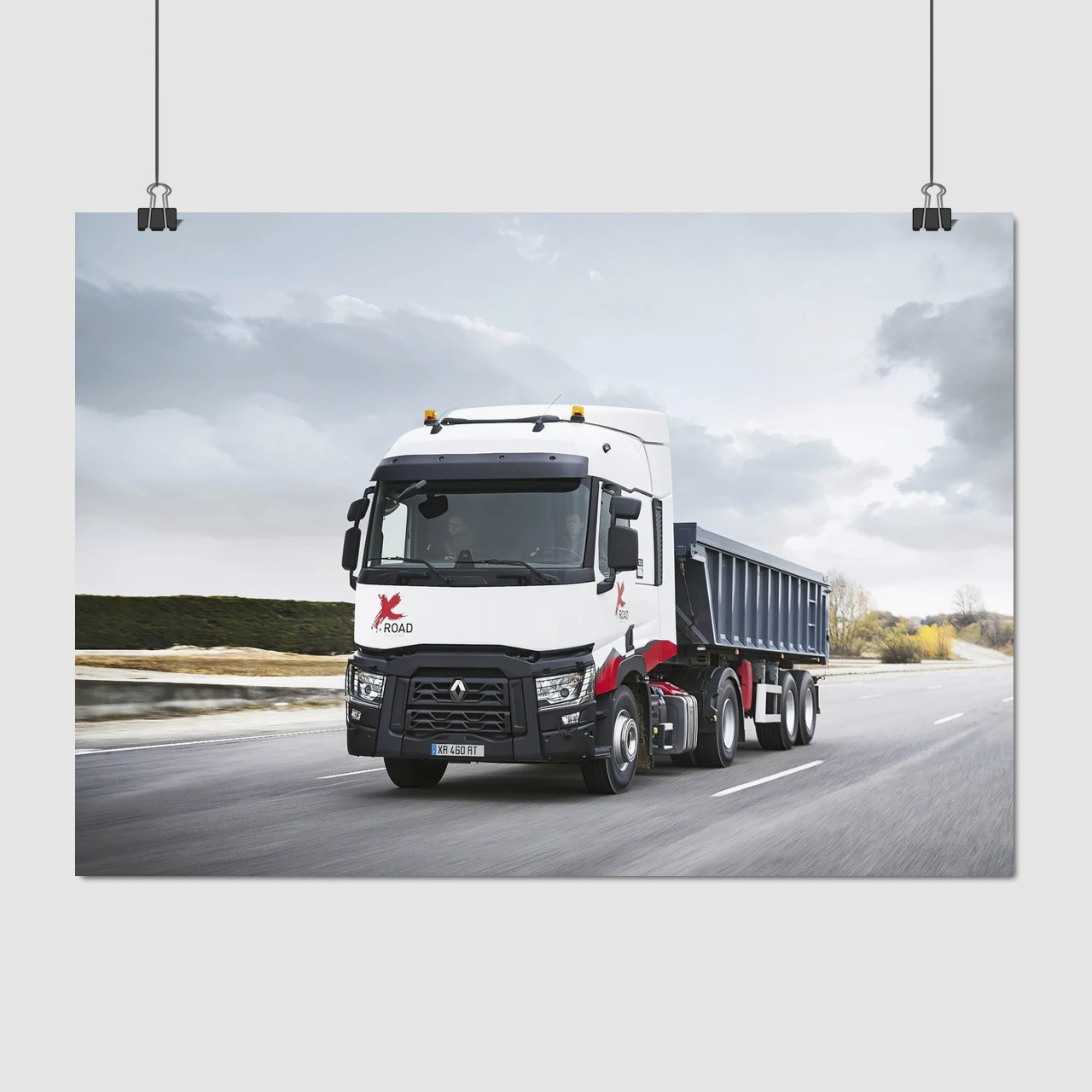 Плакат "Трак Рено, тягач, Renault T X-Road", 43×60см