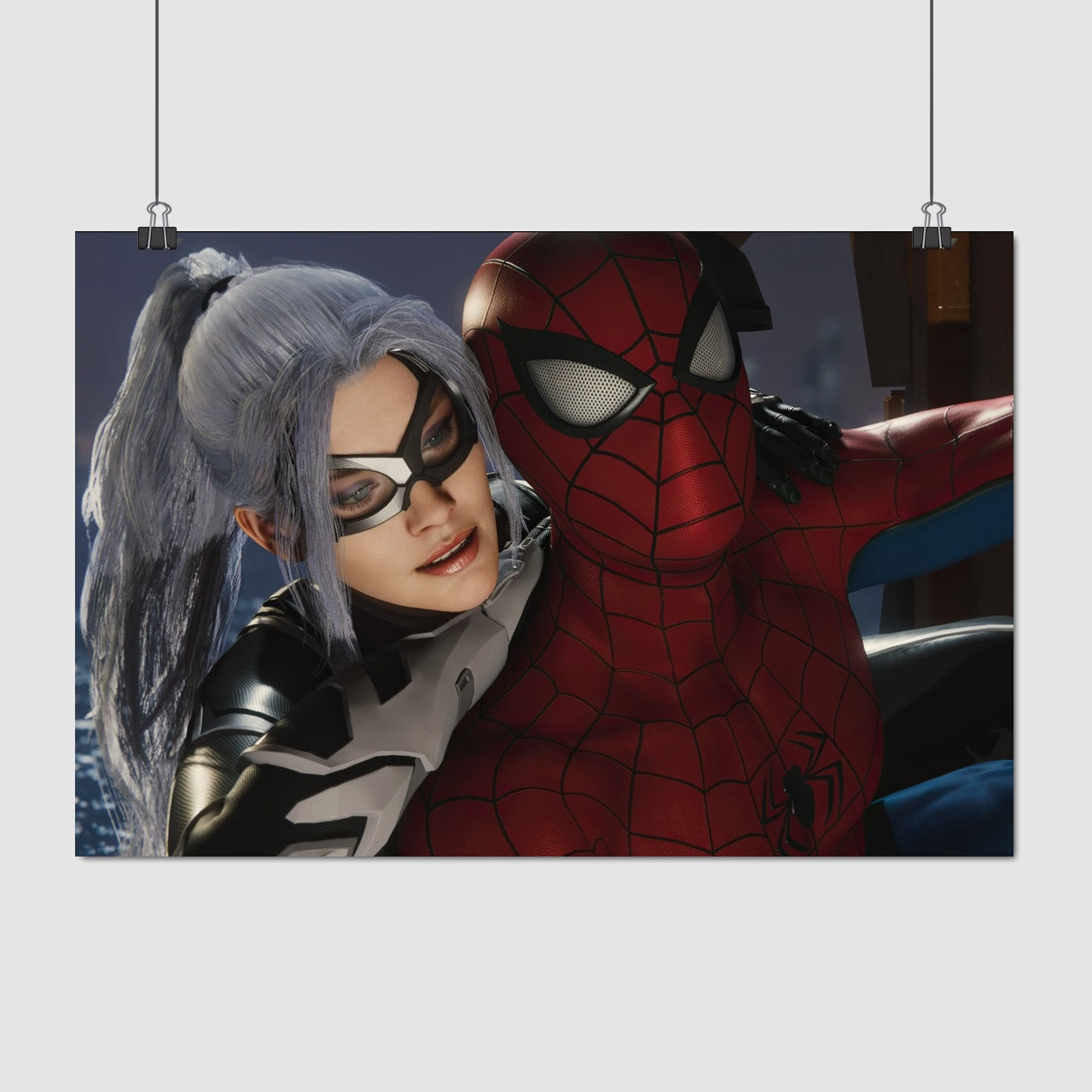 Плакат "Людина-павук і Чорна кішка, Феліція Харді, Spider-Man, Black Cat", 40×60см