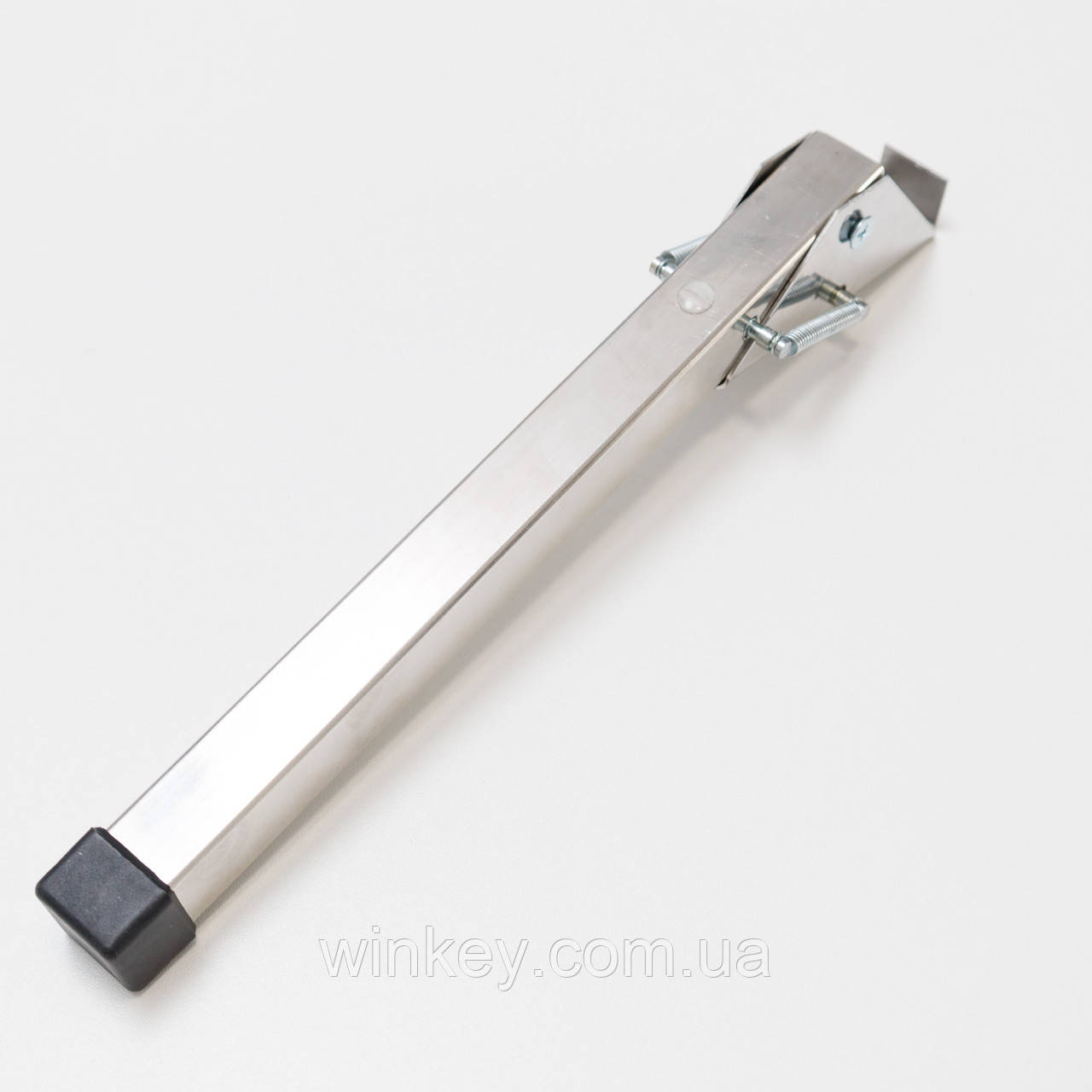 Дверний упор квадратний 250 мм хром ніжка відкидна, фото 1