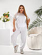Літній жііночий костюм двійка розмір плюс Мавка білий (52-70), фото 2