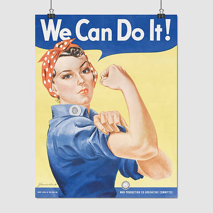 Плакат "Клепальниця Розі, Говард Міллер (1942), We Can Do It!", 60×47см, фото 1
