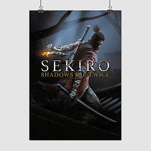 Плакат "Однорукий вовк: Тіні вмирають двічі, Sekiro: Shadows Die Twice", 60×43см