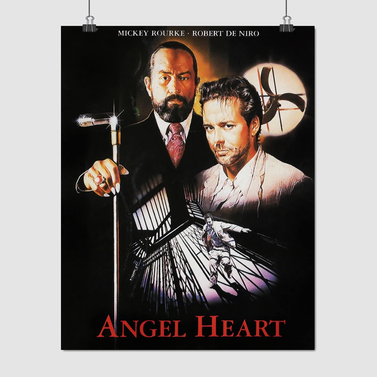 Плакат "Янгольське серце, Роберт де Ніро, Міккі Рурк, Angel Heart (1987)", 60×47см