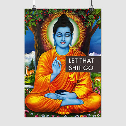 Плакат "Будда, Let That Shit Go", 60×43см, фото 1