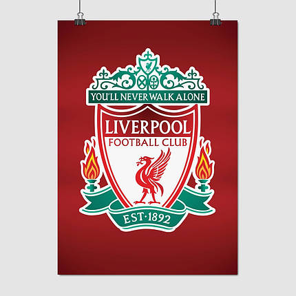 Плакат "Футбольный клуб Ліверпуль, Liverpool", 60×43см, фото 1