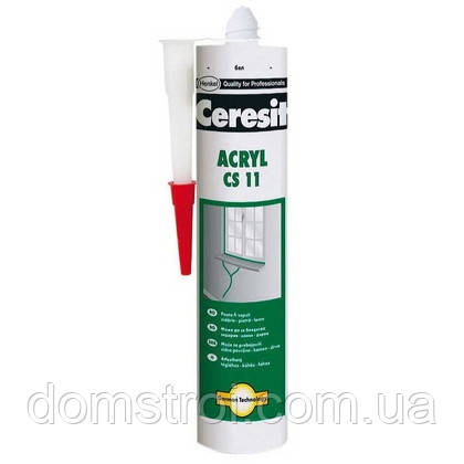 Герметик CERESIT CS-11 ACRYL (280 мл) білий, фото 1