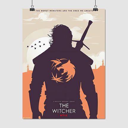 Плакат "Відьмак, мінімалістичний, Witcher", 60×45см, фото 1