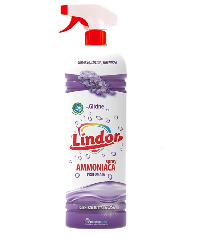 Спрей для чищення твердих поверхонь Lindor з аміаком Гліцинія 900 мл