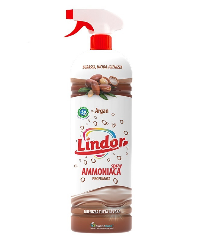 Спрей для чищення твердих поверхонь Lindor з аміаком Арган 900 мл