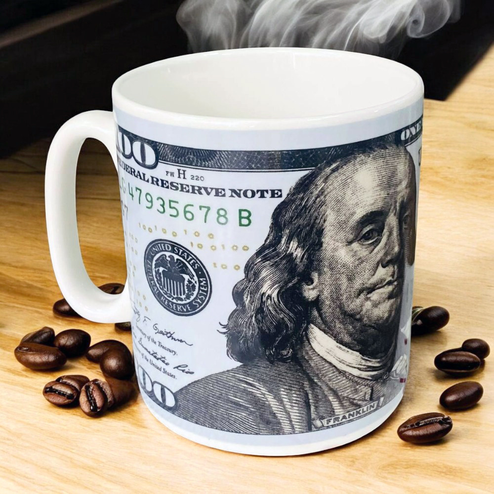 Велика керамічна кружка "Долар", 1 літр (Кружка гігант)