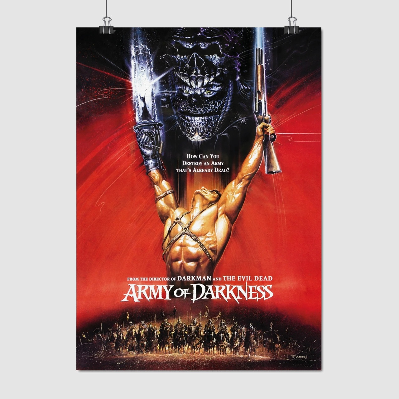Плакат "Зловісні мерці 3: Армія темряви, Evil Dead 3, Army of Darkness (1992)", 60×40см