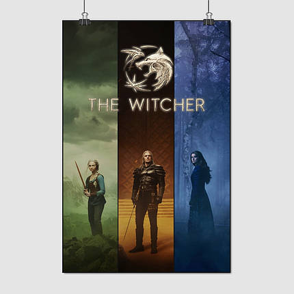 Плакат "Відьмак, сезон 2, головні персонажі, Witcher", 60×40см, фото 1