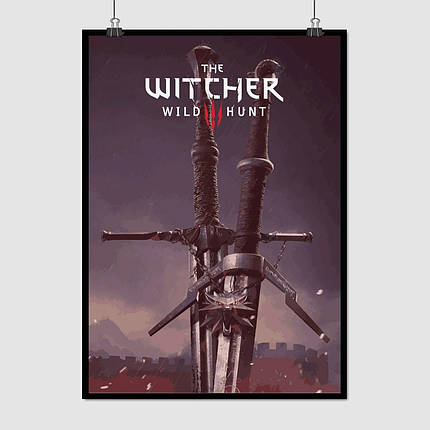 Плакат "Відьмак, мінімалістичний, Witcher", 60×43см, фото 1