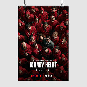 Плакат "Паперовий будинок, Money Heist. La casa de papel", 60×41см