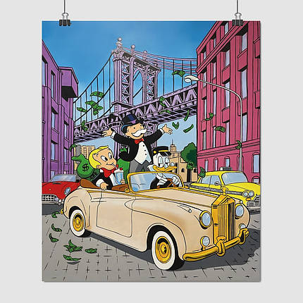 Плакат "Містер Монополі розкидає гроші, Alec Monopoly, Mr. Monopoly", 60×50см, фото 1