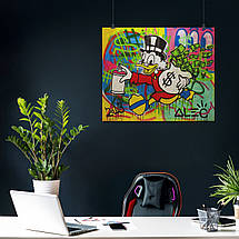 Плакат "Скрудж Макдак з мішком грошей, Alec Monopoly", 50×60см, фото 3
