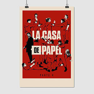 Плакат "Паперовий будинок, Money Heist. La casa de papel", 60×40см