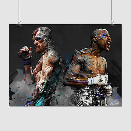 Плакат "Конор Мак-Грегор та Флойд Мейвезер, Conor McGregor, Floyd Mayweather", 44×60см, фото 1