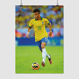 Плакат "Неймар да Сілва, футболіст, Neymar da Silva", 60×43см