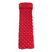 Туристичний надувний карімат з помпою Матеріал: 40D Nylon + TPU 195*56 Червоний