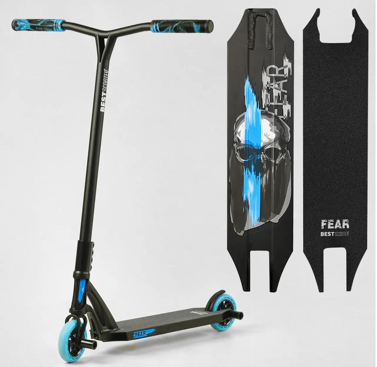 Самокат трюковий Best Scooter "FEAR", пеги, SCS-система, диск та дека алюмінієві, МТ-40485, фото 1