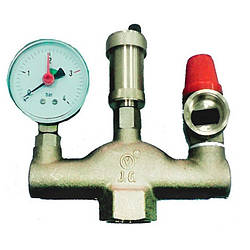 Група безпеки для опалення Тризуб Valve J.G. 1 дюйма внутрішнє різьблення латунь